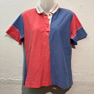Vintage Lady La Mode Activewear Los Angeles Golf Polo T-Shirt Colorblock USA M